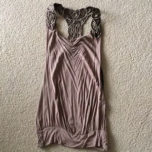 Brown racer back blouse